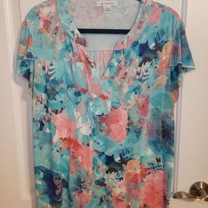 Liz Claiborne XL Watercolors Top